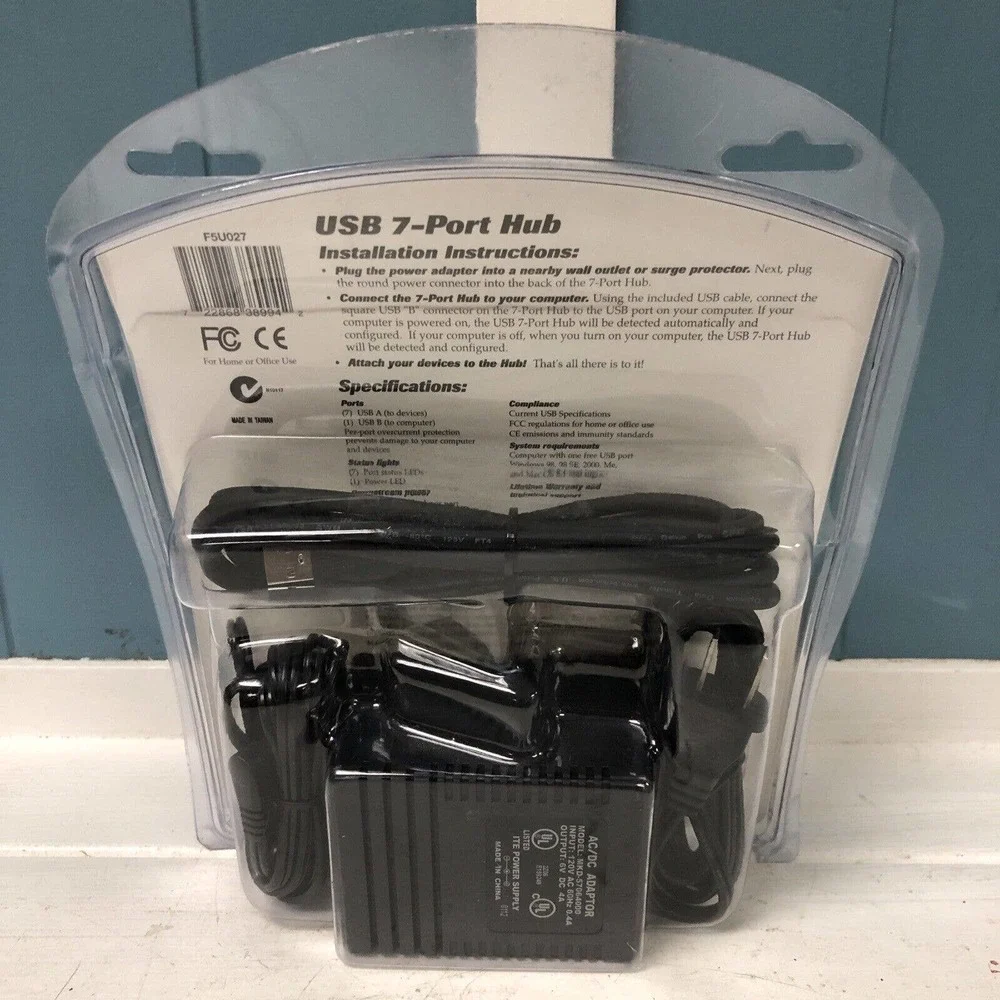 BELKIN 7-PORT HUB Connect up to 7 USB devices, For Home or Office Use New Sealed